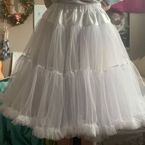 Long white petticoat